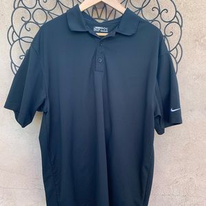 Nike Golf Mens XL Black Dri Fit Standard Short sleeved Polo Shirt